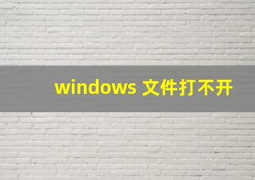 windows 文件打不开